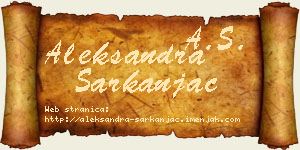 Aleksandra Sarkanjac vizit kartica